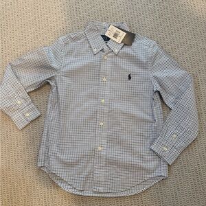 Ralph Lauren Boys' Navy and White Check Button-Down Shirt